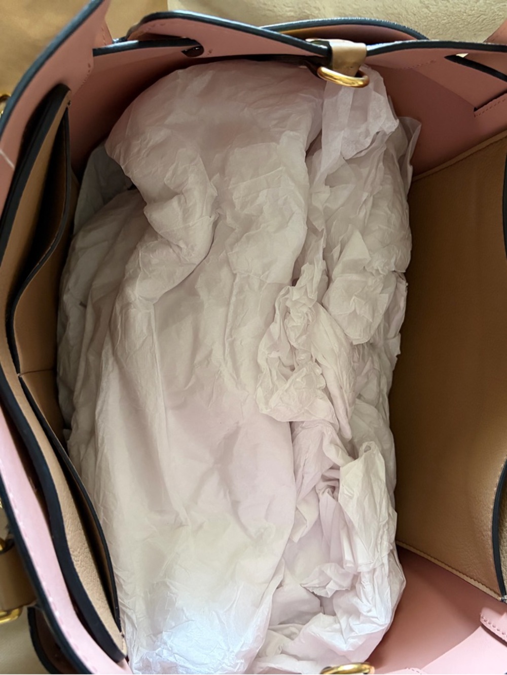 Burberry Tan Leather Tote with Multicolor Equestrian Motif - Picture 4 of 10